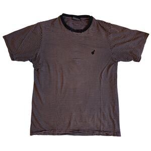 The Hundreds Striped Embroidered Adam Bomb T-Shirt Medium Black Grey Skater